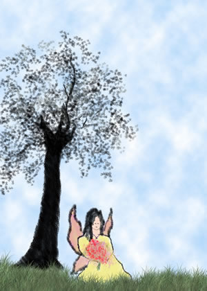 Original Fairy Drawing: Fairy Under a Tree